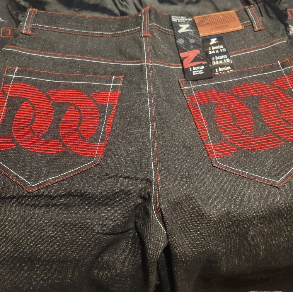 Stylish Black and Red Urban Jeans